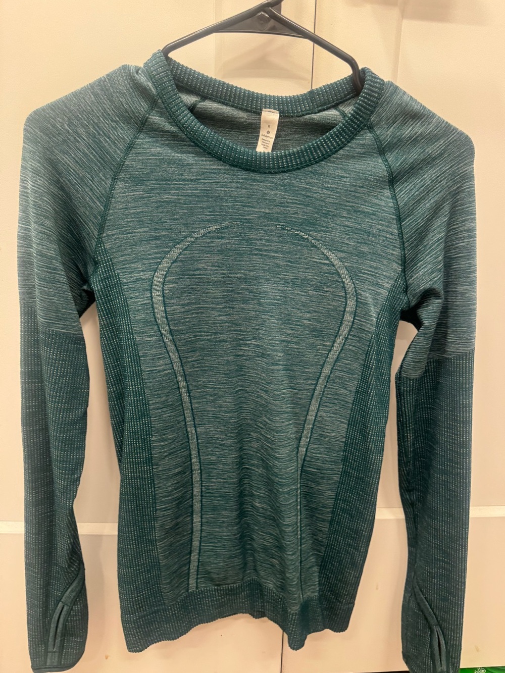 lululemon athletica Heathered Teal Swiftly Long-Sleeve Seamless Top